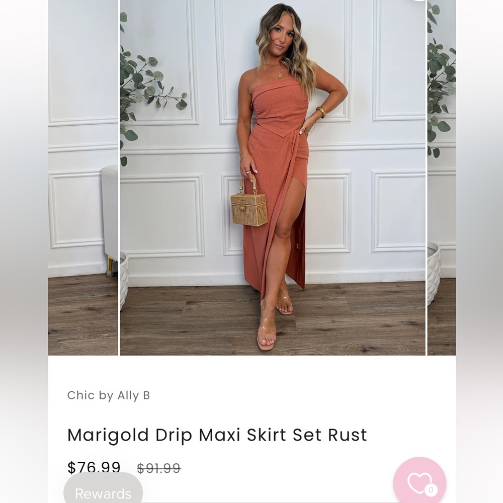 Chic by Ally B Rust Maxi Skirt Set